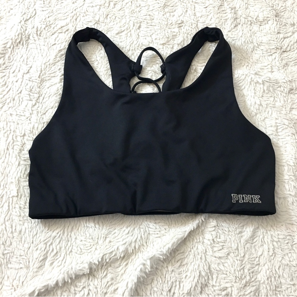 👟 PINK Lace Up Back Racerback Bra - Picture 4 of 10